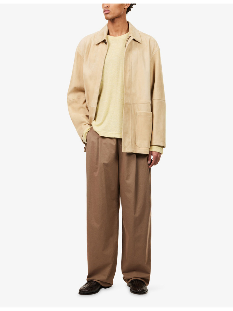 The Row Tibor Double-Pleat Cotton-Blend Trousers outlook