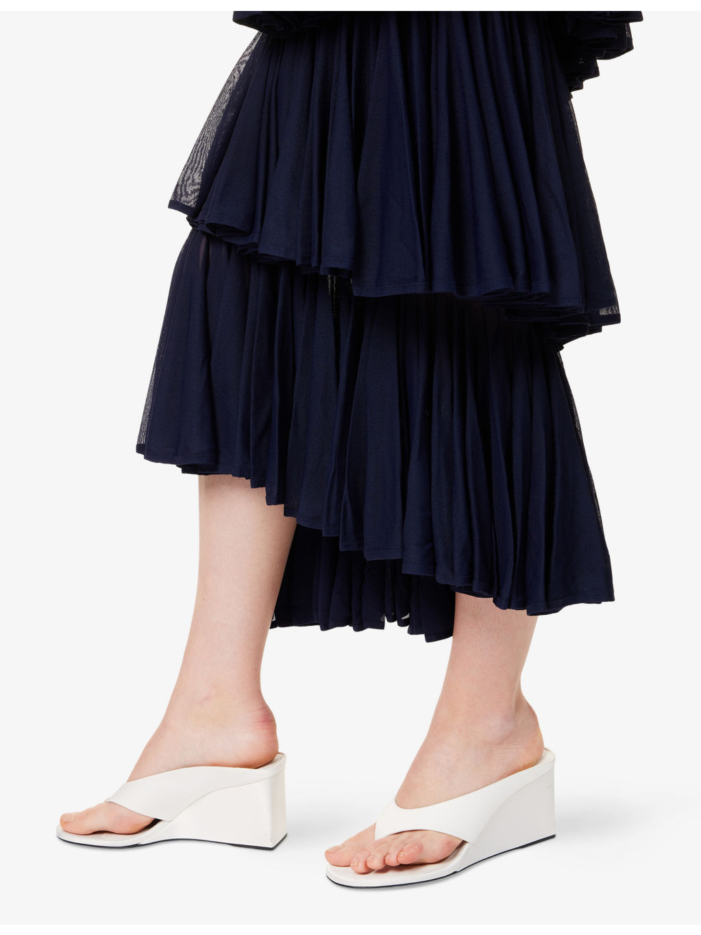 Ruffled High-Waist Knitted Maxi Skirt - 6