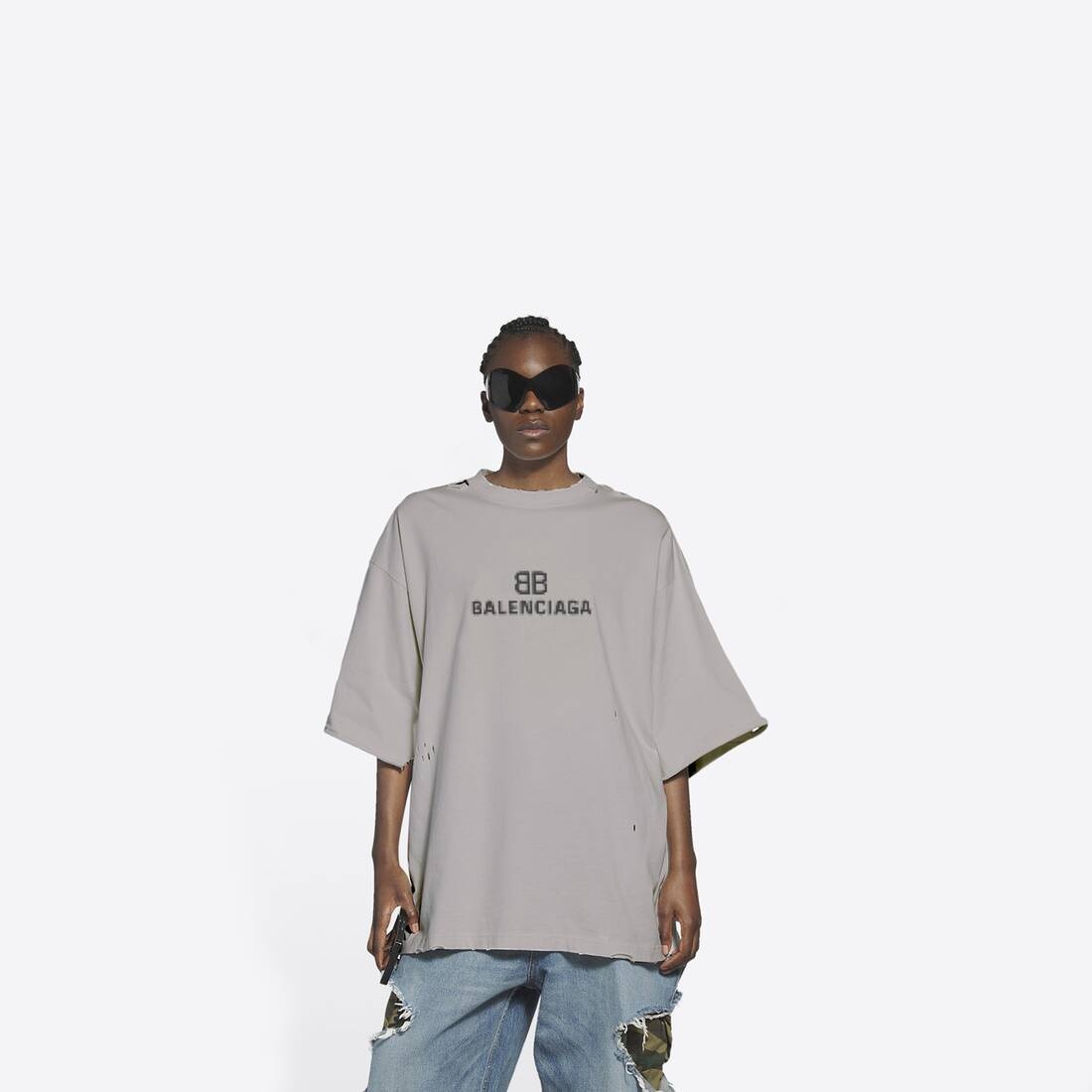 Bb Pixel Boxy T-shirt in Grey - 3