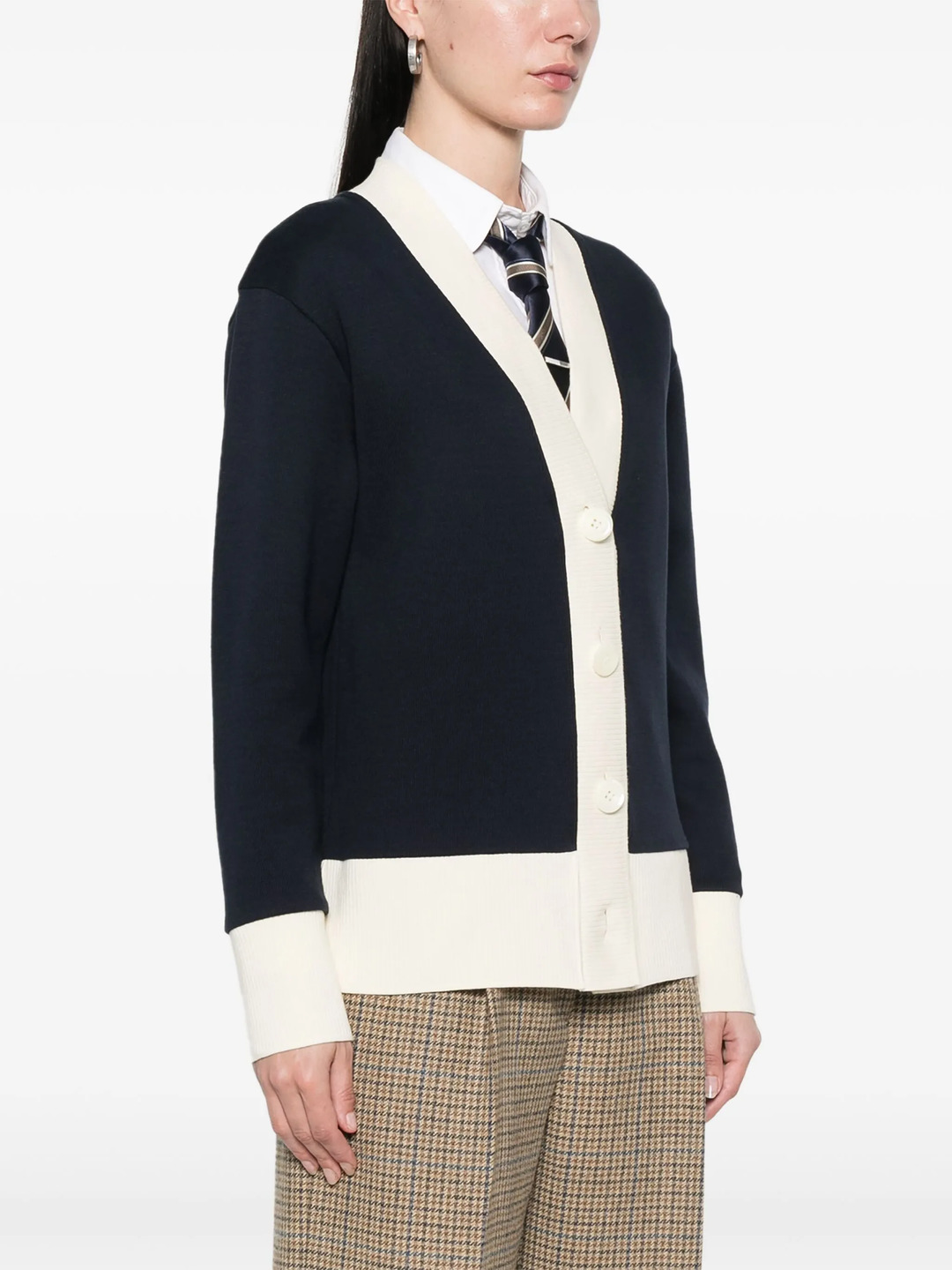 Solid Double Face Knit Oversized Cardigan Women - 3