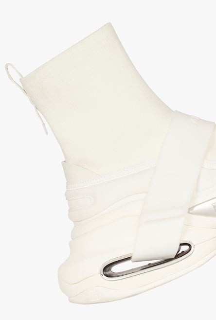 White neoprene and knit B-Bold high-top sneakers with straps - 6