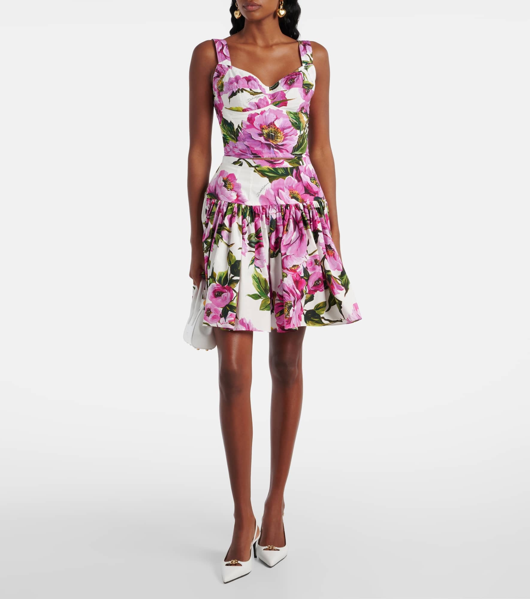 Floral cotton miniskirt - 2