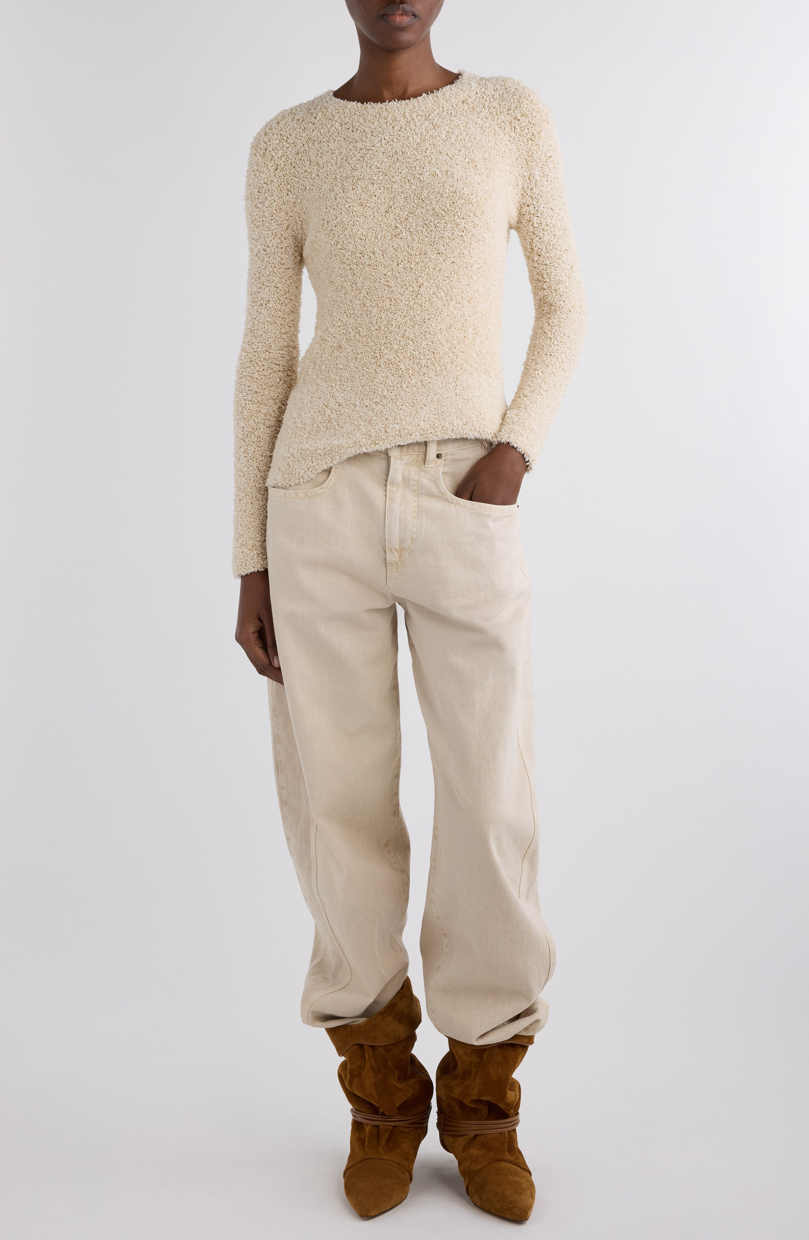 Isabel Marant Bethany Bouclé Sweater in Ecru at Nordstrom - 2