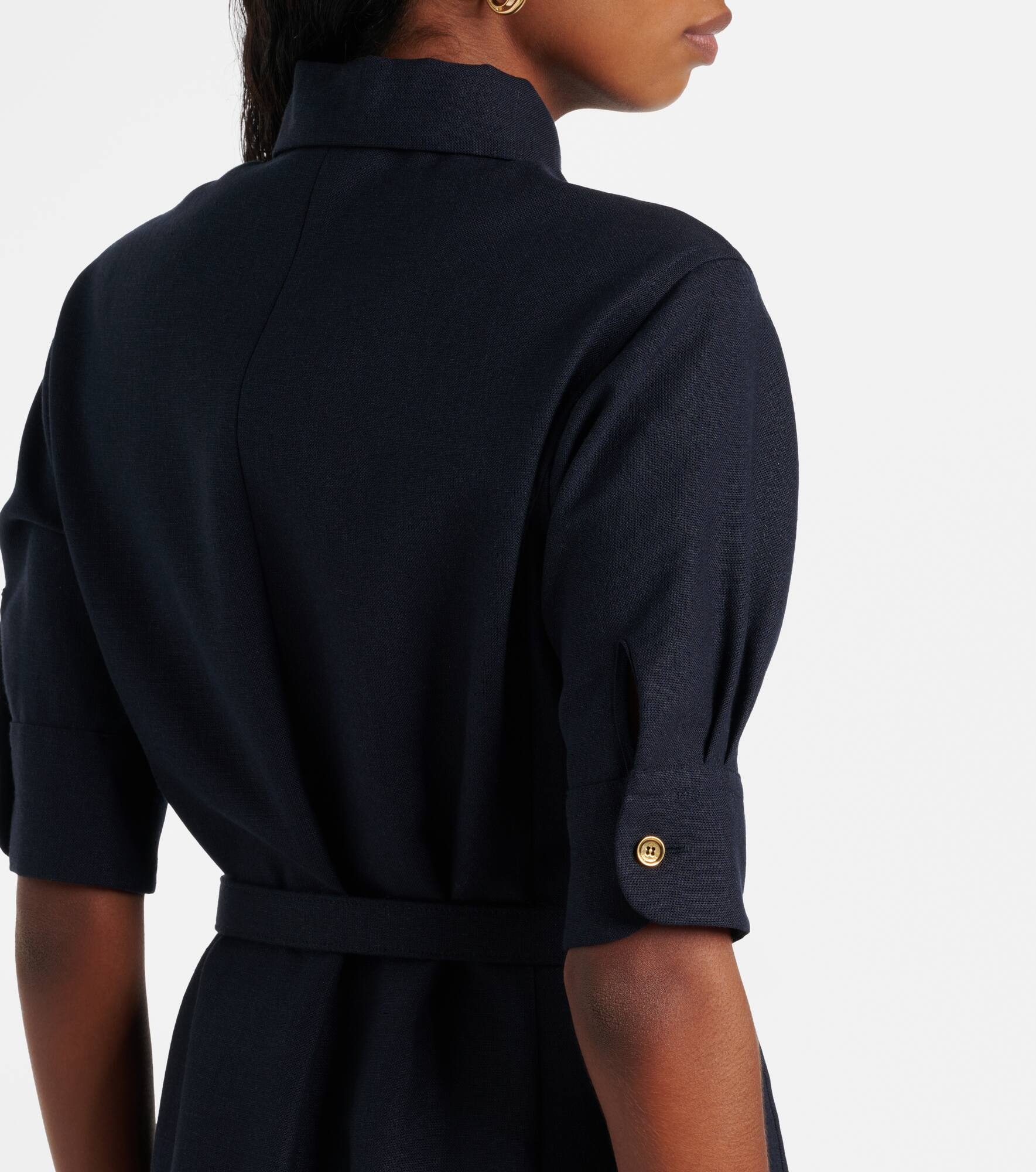 Linen and wool shirtdress - 6