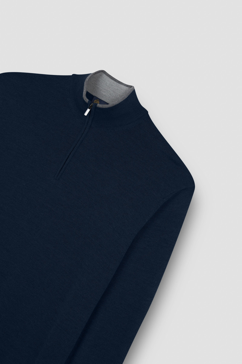 WOOL SILK HALF ZIP SWEATER 5
