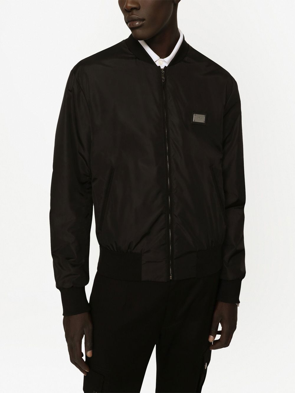 Dolce & Gabbana Men Nylon Jacket With Logo Plaque - 2