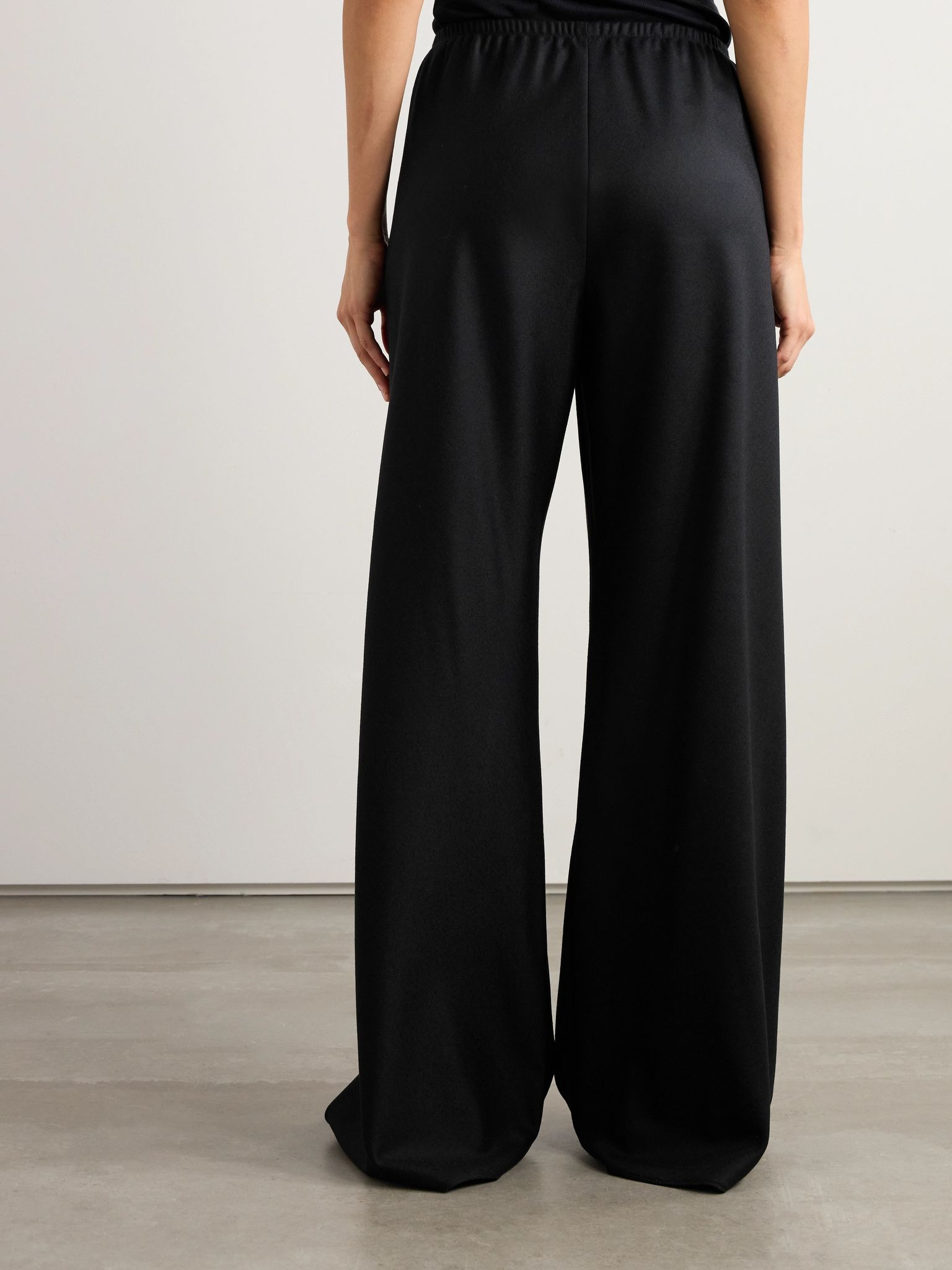 Essentials Gala wool and mohair-blend wide-leg pants Black - 4