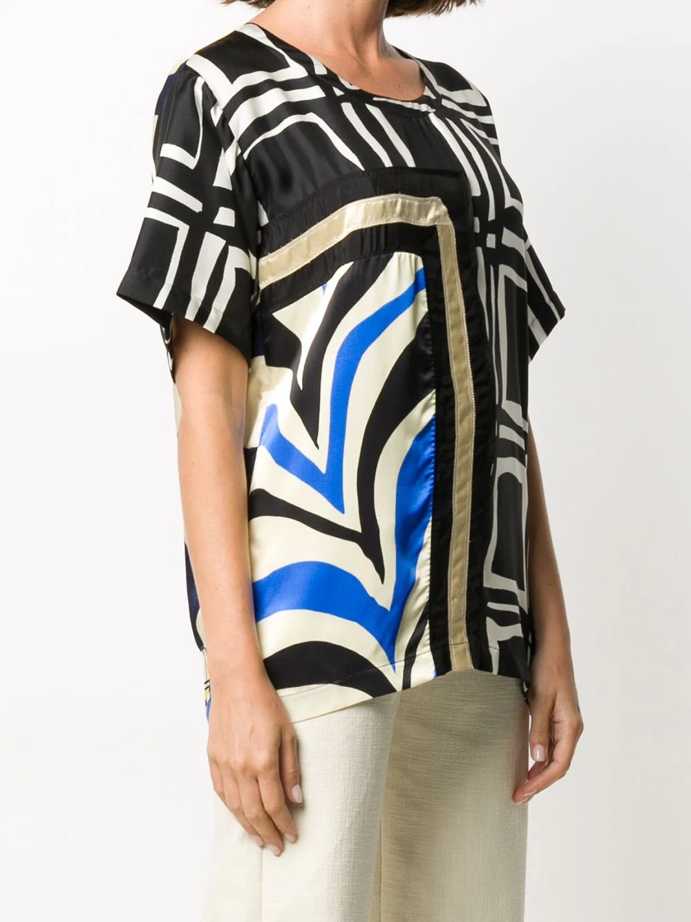 geometric print blouse - 3