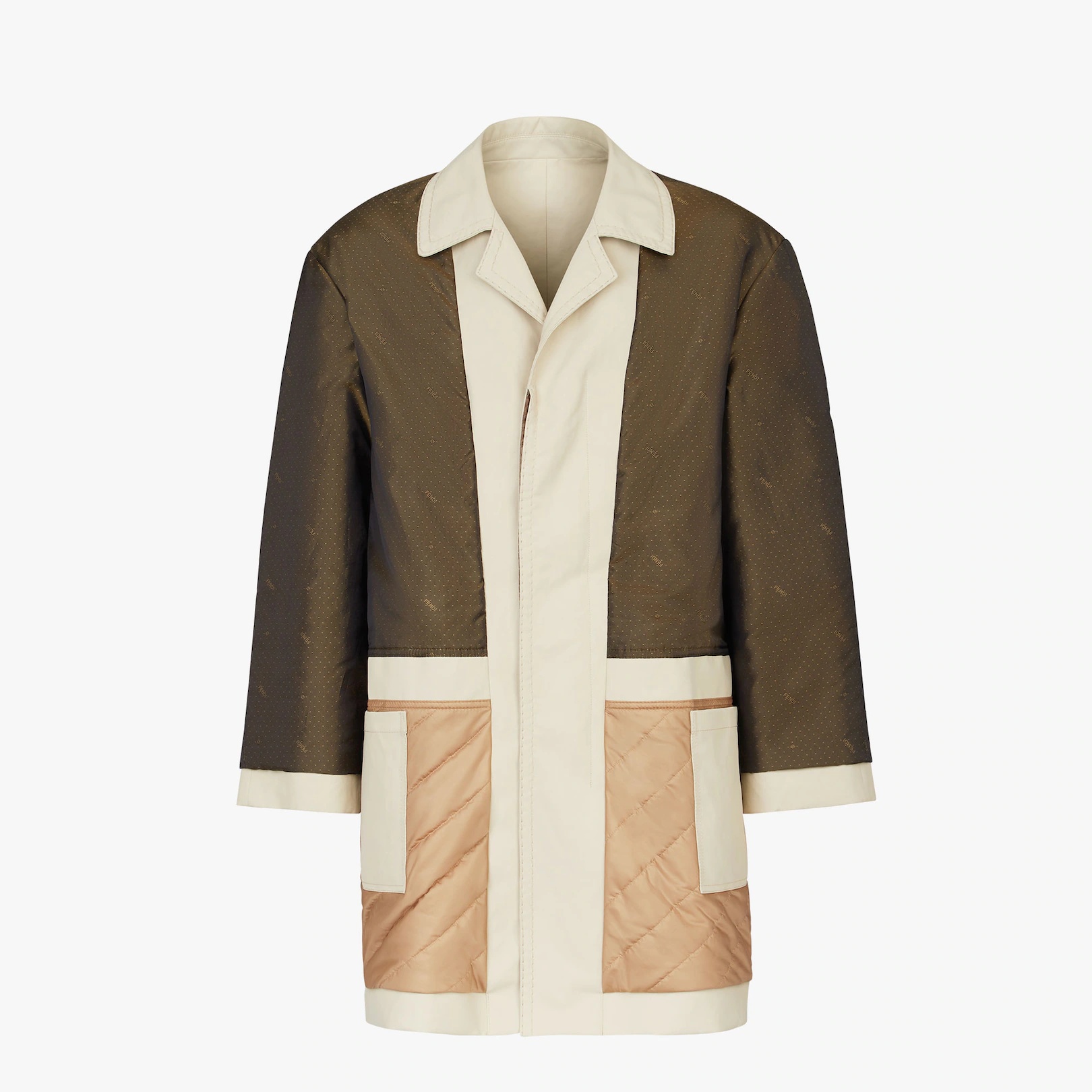 Tech fabric and multicolor silk coat - 4