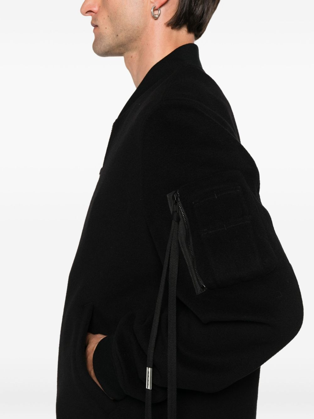 zip-fastening bomber jacket - 5
