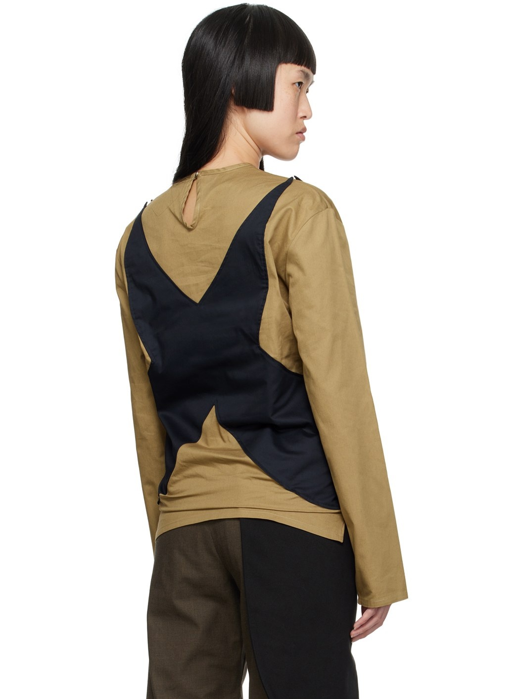 Beige & Black Baby Long Sleeve T-Shirt - 3