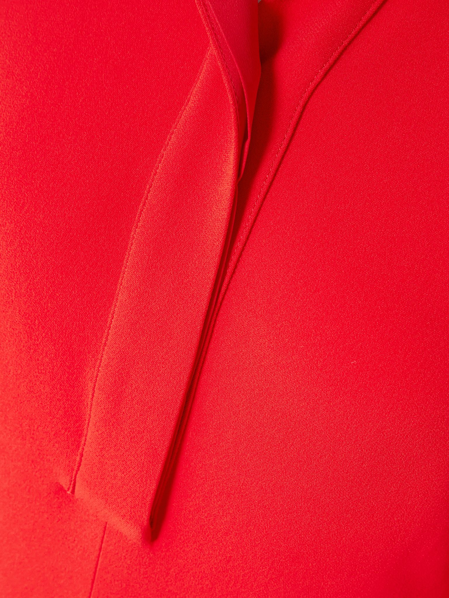 Asymmetric gathered crepe shirt dress Red - 4