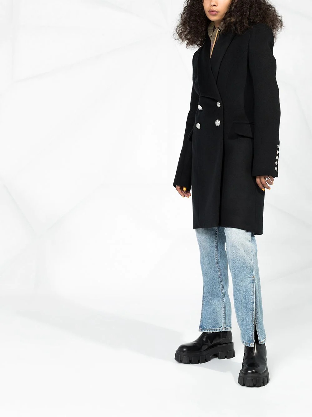 double breasted tailored coat - 4