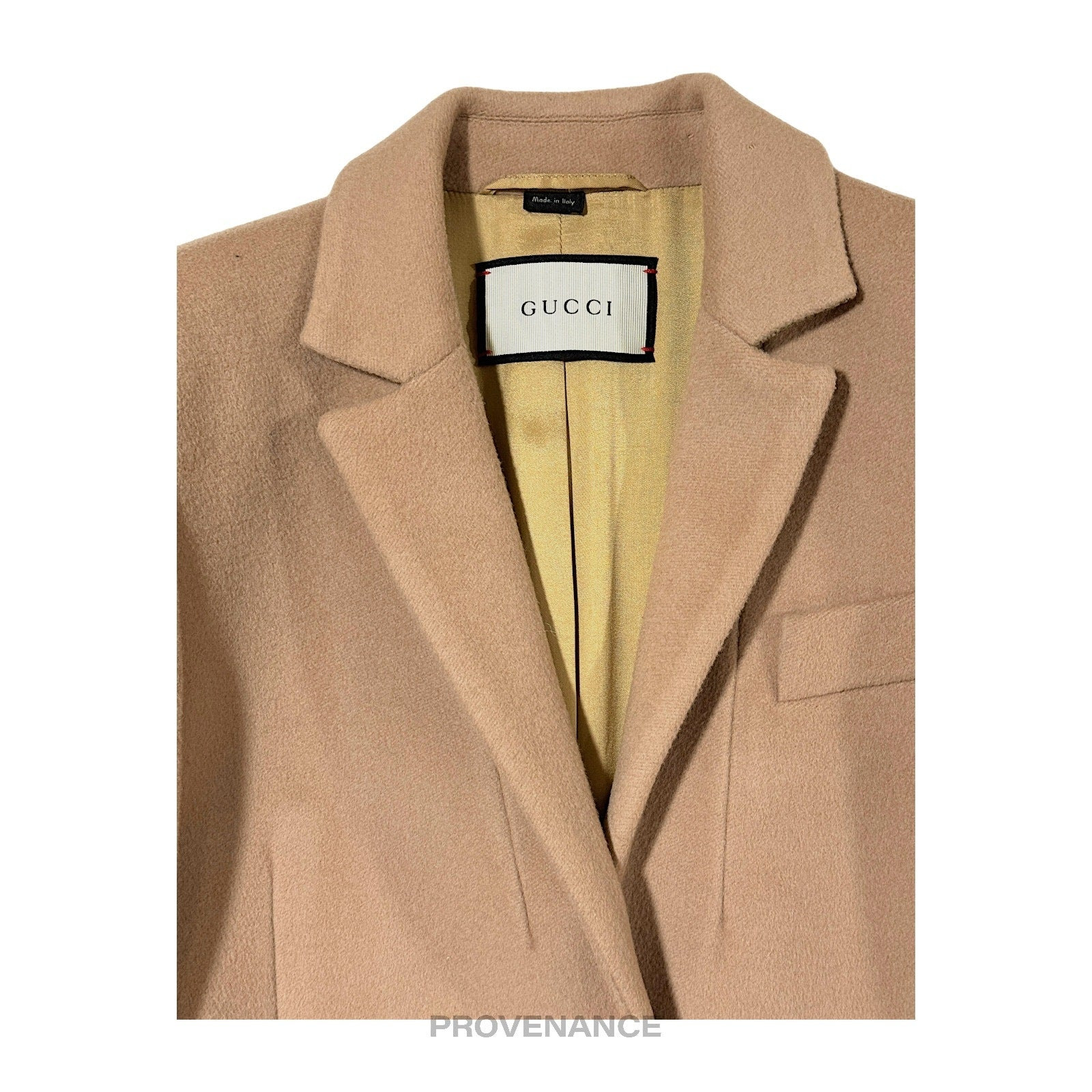 Gucci Chesterfield Wool Coat - Camel 42 - 4
