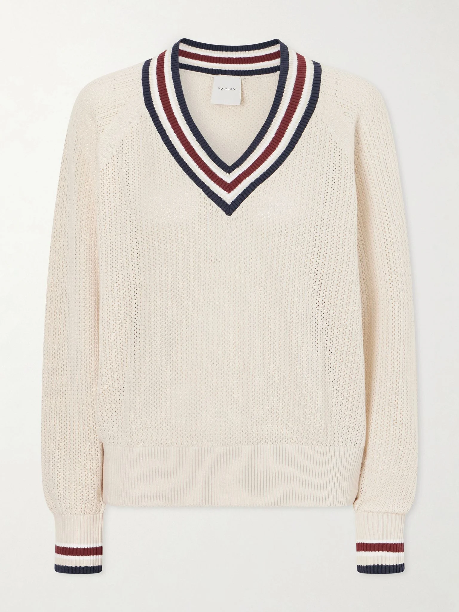 Open-knit cotton sweater Cream - 1