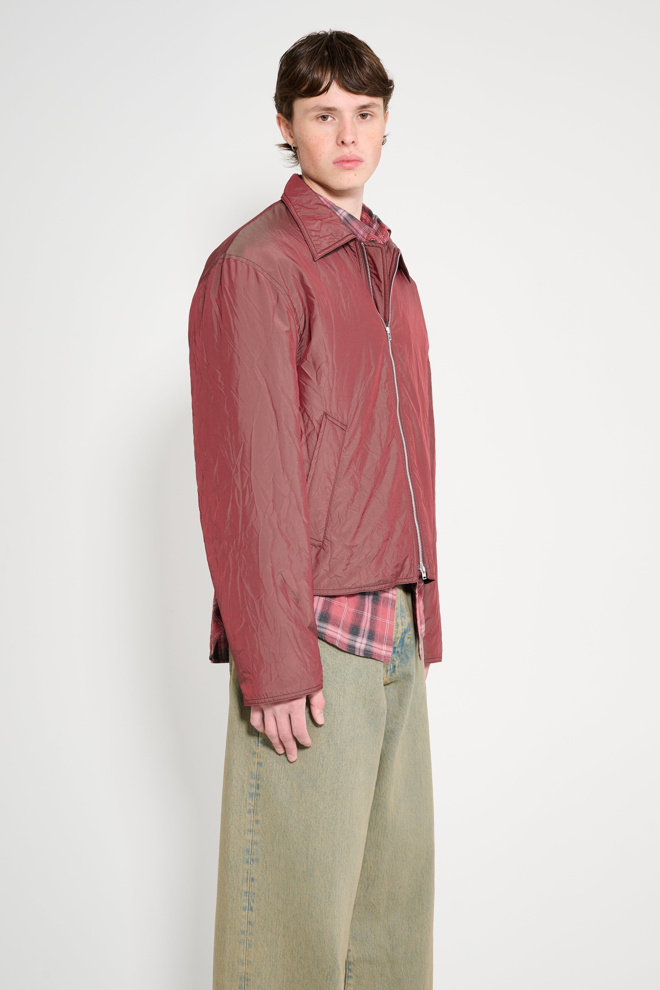 OUR LEGACY SLIGHT JACKET SHINING CHERRY CRINKLE SOLARO - 4