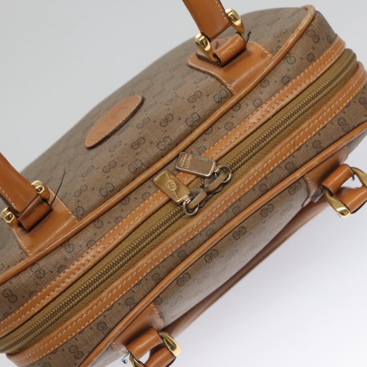 GUCCI Micro GG Supreme Hand Bag Pvc Leather Beige Gold - 6