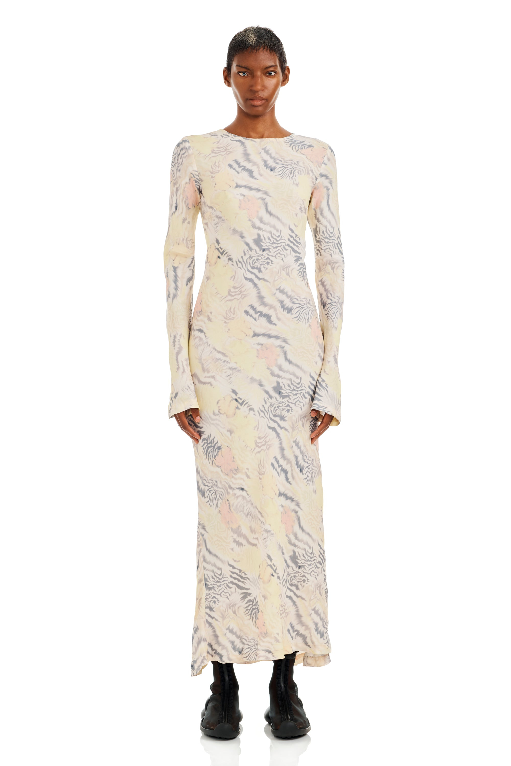 WASHED ZEBRA FLORAL YURI DRESS - 3