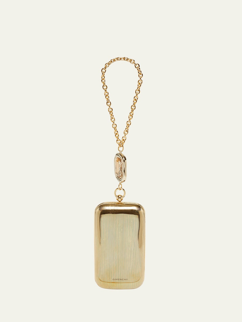 Brass Evening Clutch with Crystal Jewel 1