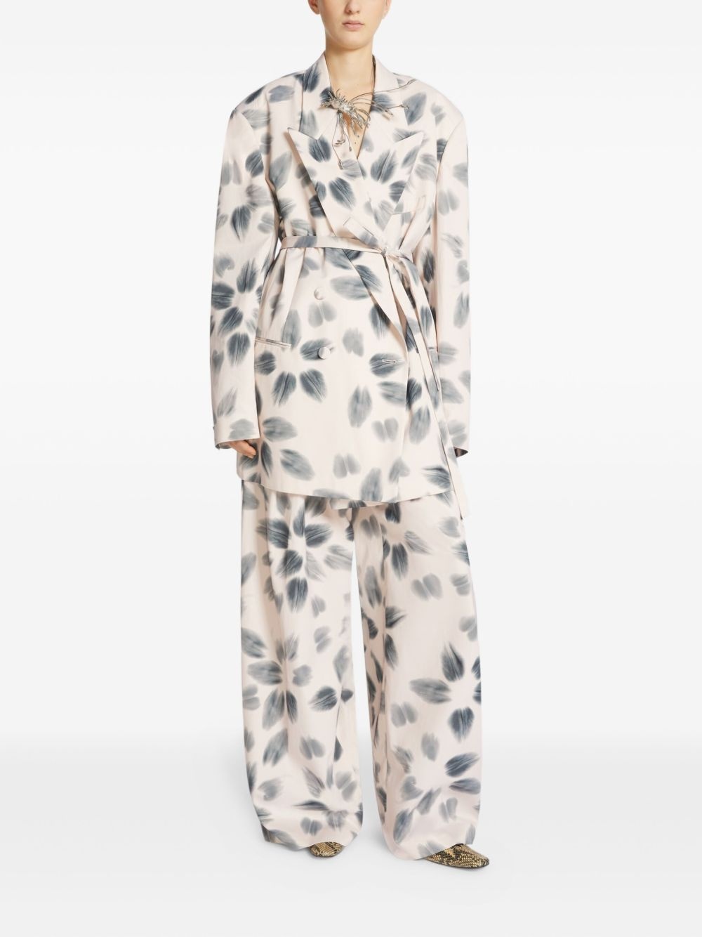 leaf-print blazer - 2