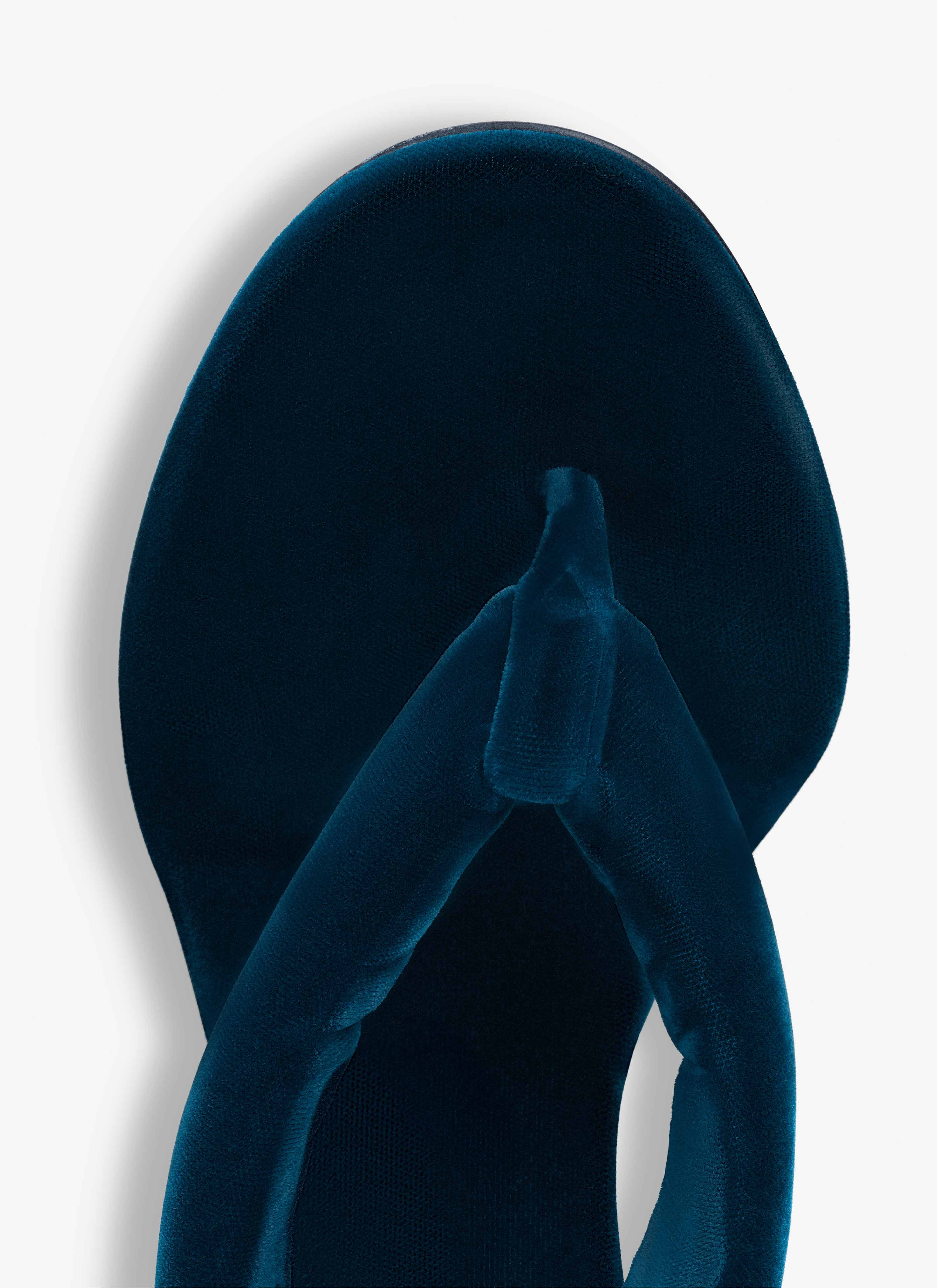 HEEL THONG MULES IN VELVET - 4