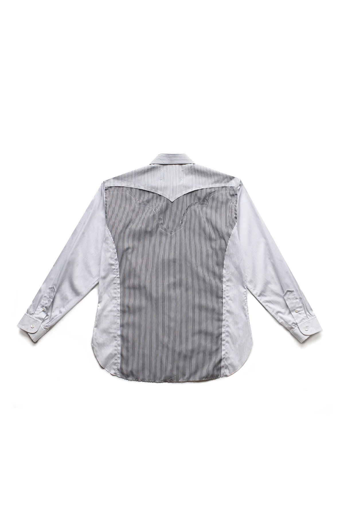 Maison Margiela Patchwork Striped Button Down Shirt Black - 2