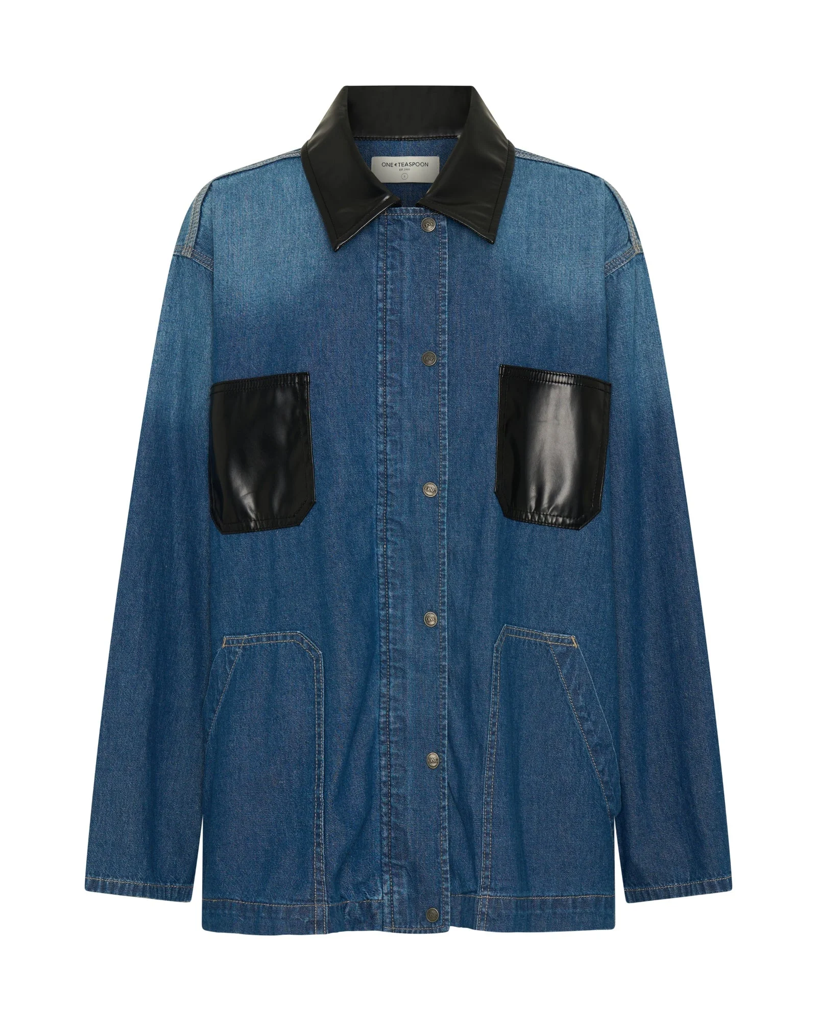 My Boyfriends Denim Shacket - Blue Pasadena - 1