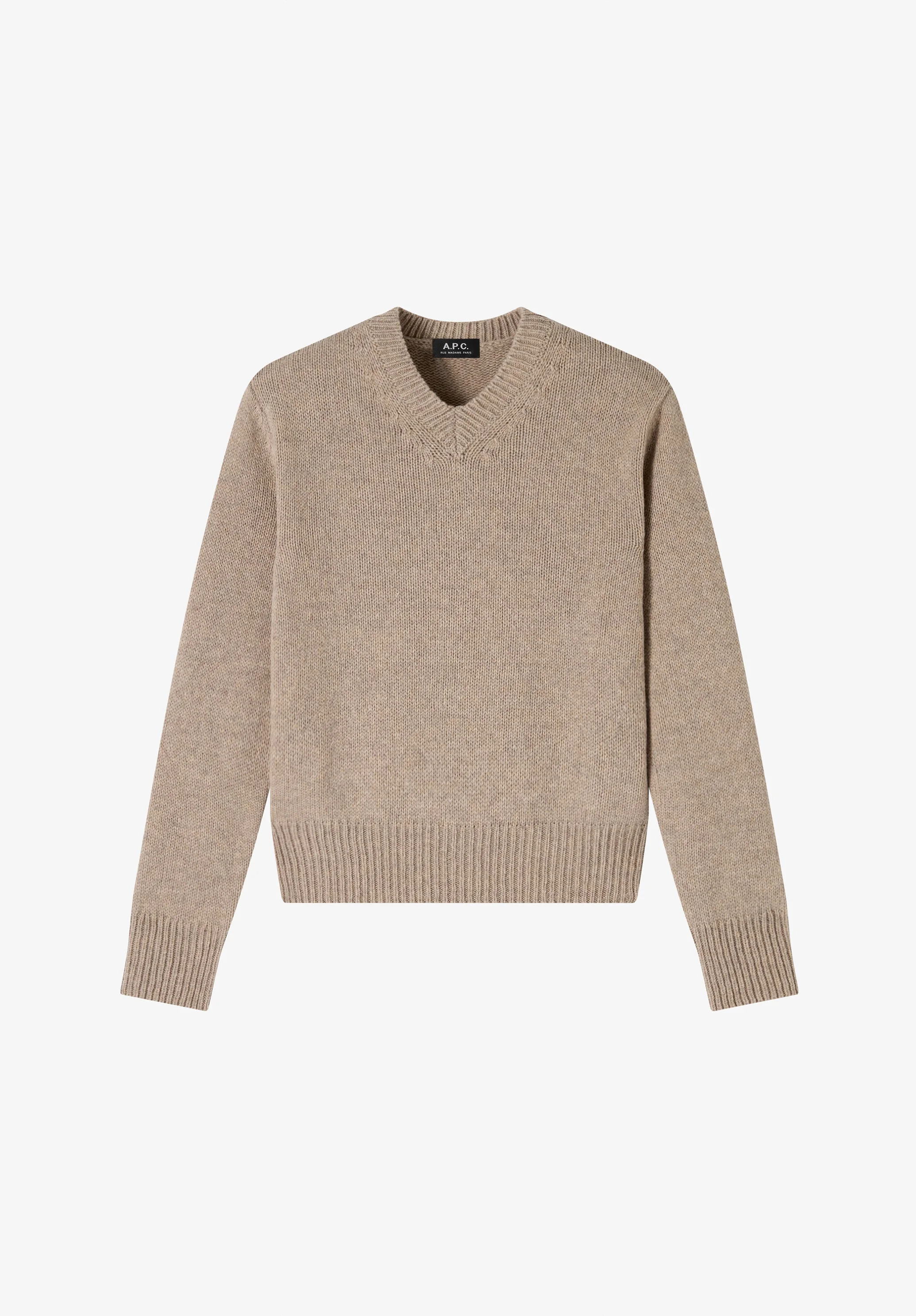 VIOLETTE SWEATER - TAUPE SWEATER IN RECYCLED WOOL - 1