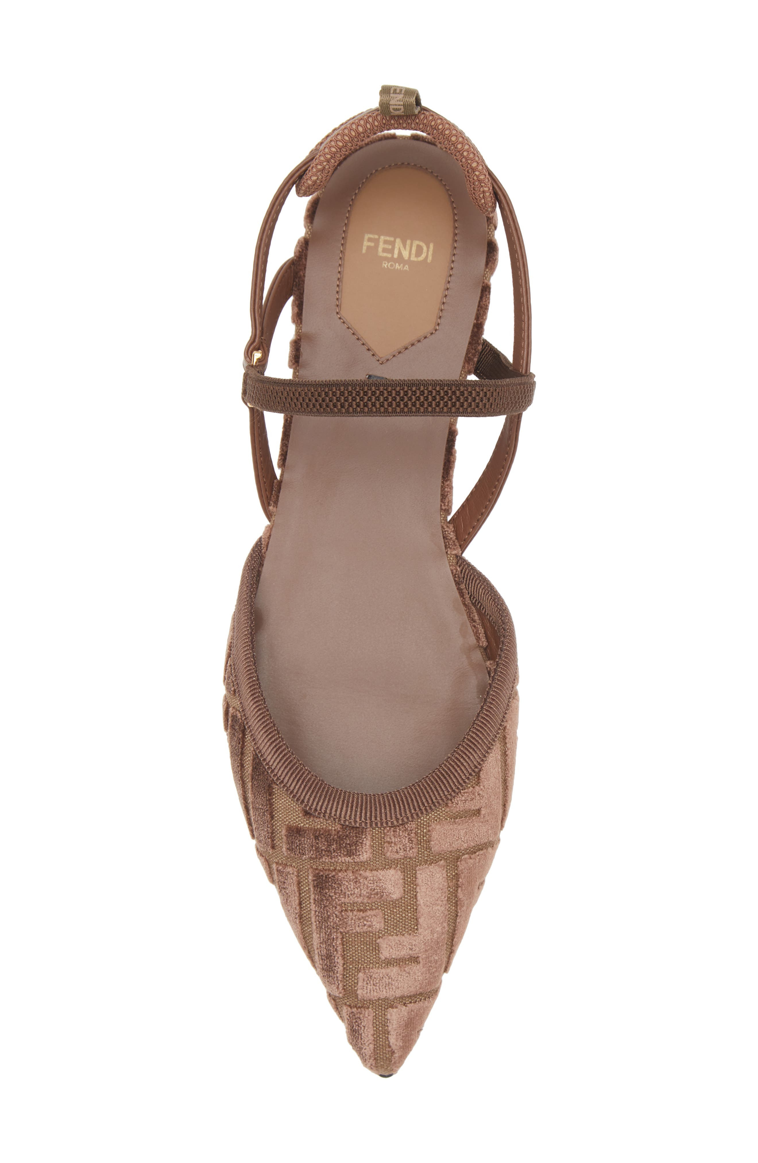 Fendi Colibrì Lite Pointed Toe Slingback Flat in Brown at Nordstrom - 5