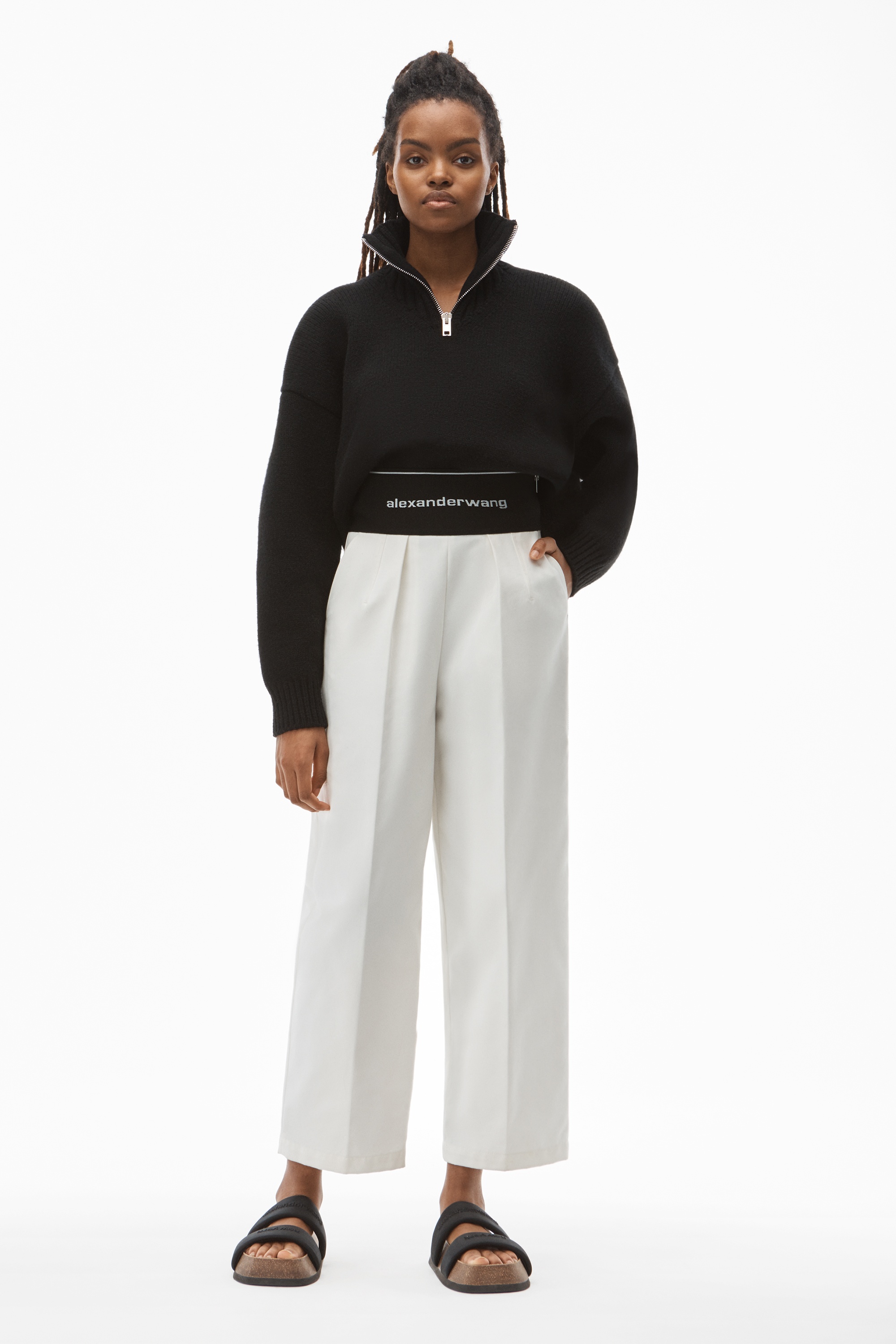 CARROT LEG TROUSER IN COTTON TAILORING - 2