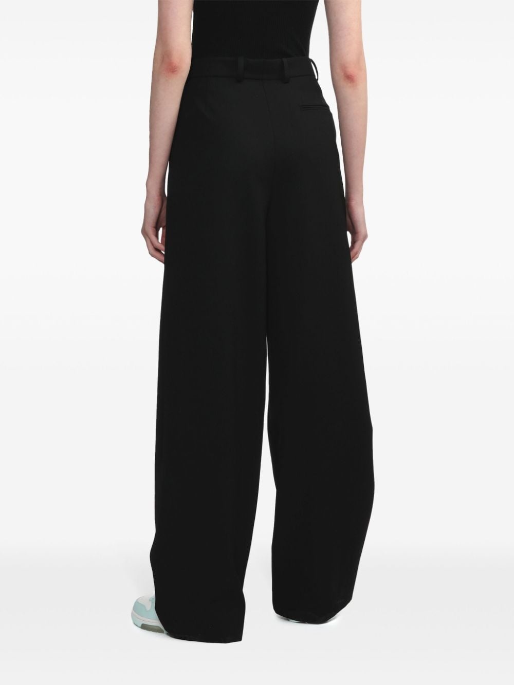 pleat-detail wide-leg trousers - 4