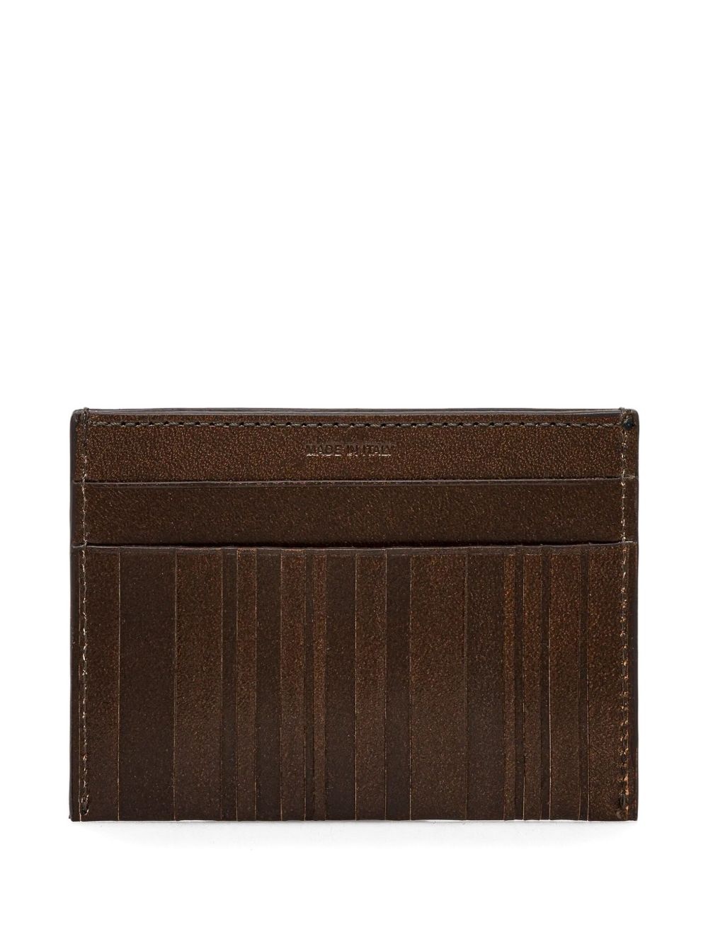 leather vertical-stripe card holder - 1