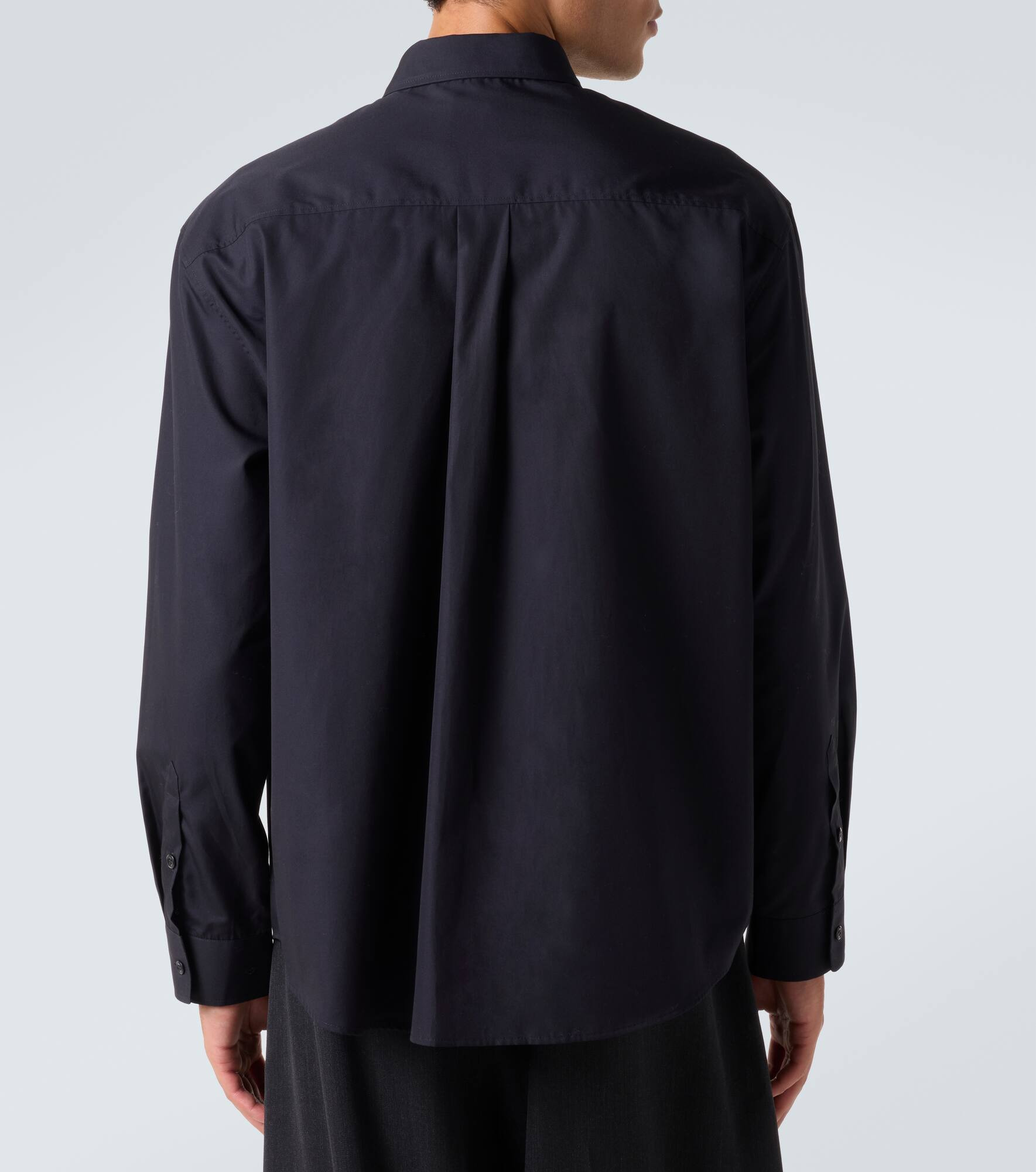 Faux pearl cotton poplin shirt - 4