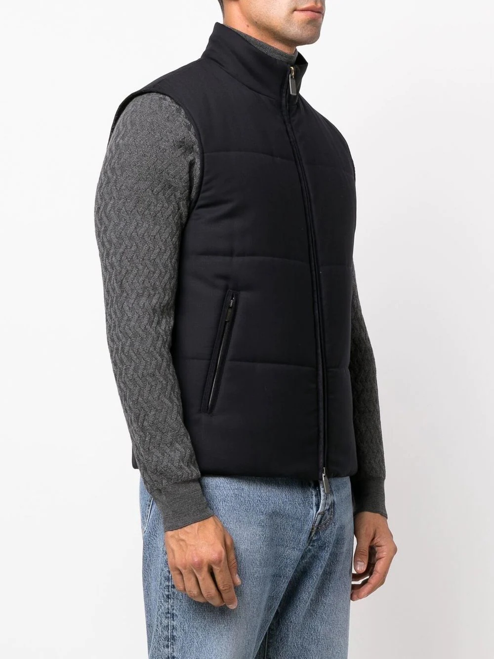 zipped padded gilet - 3