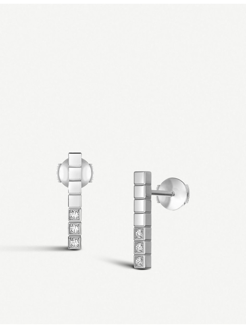 Ice Cube Pure 18ct white-gold and diamond earrings 4