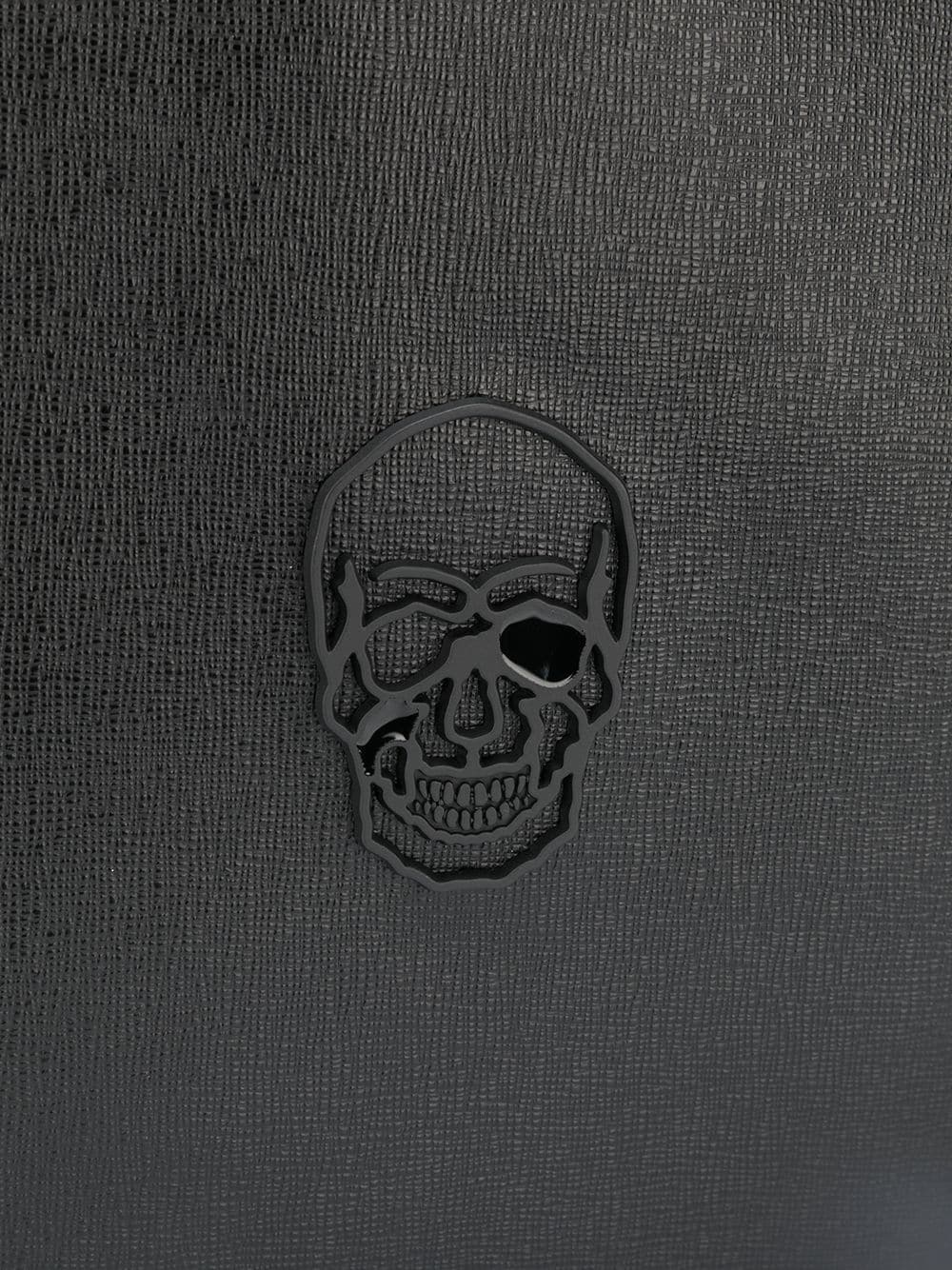 skull-detail leather clutch bag - 4