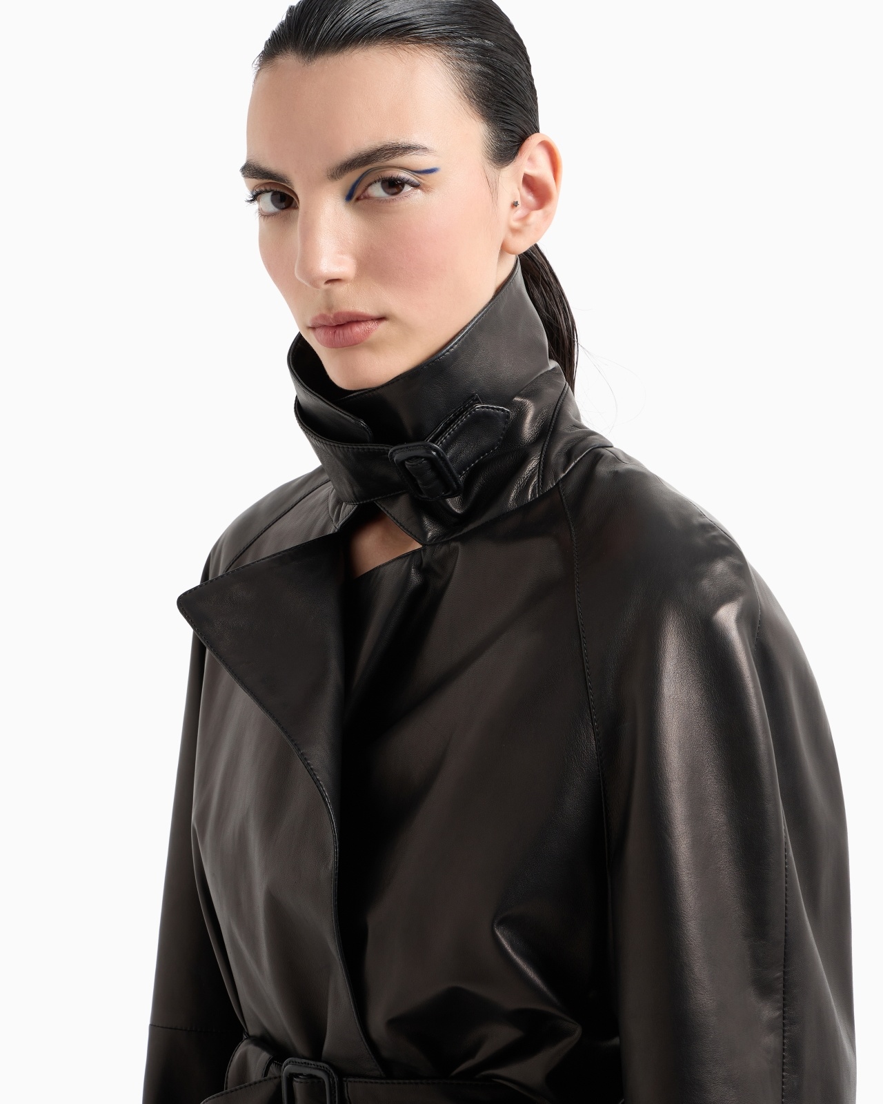 DOUBLE-BREASTED JACKET IN PLONGE NAPPA LEATHER - 5