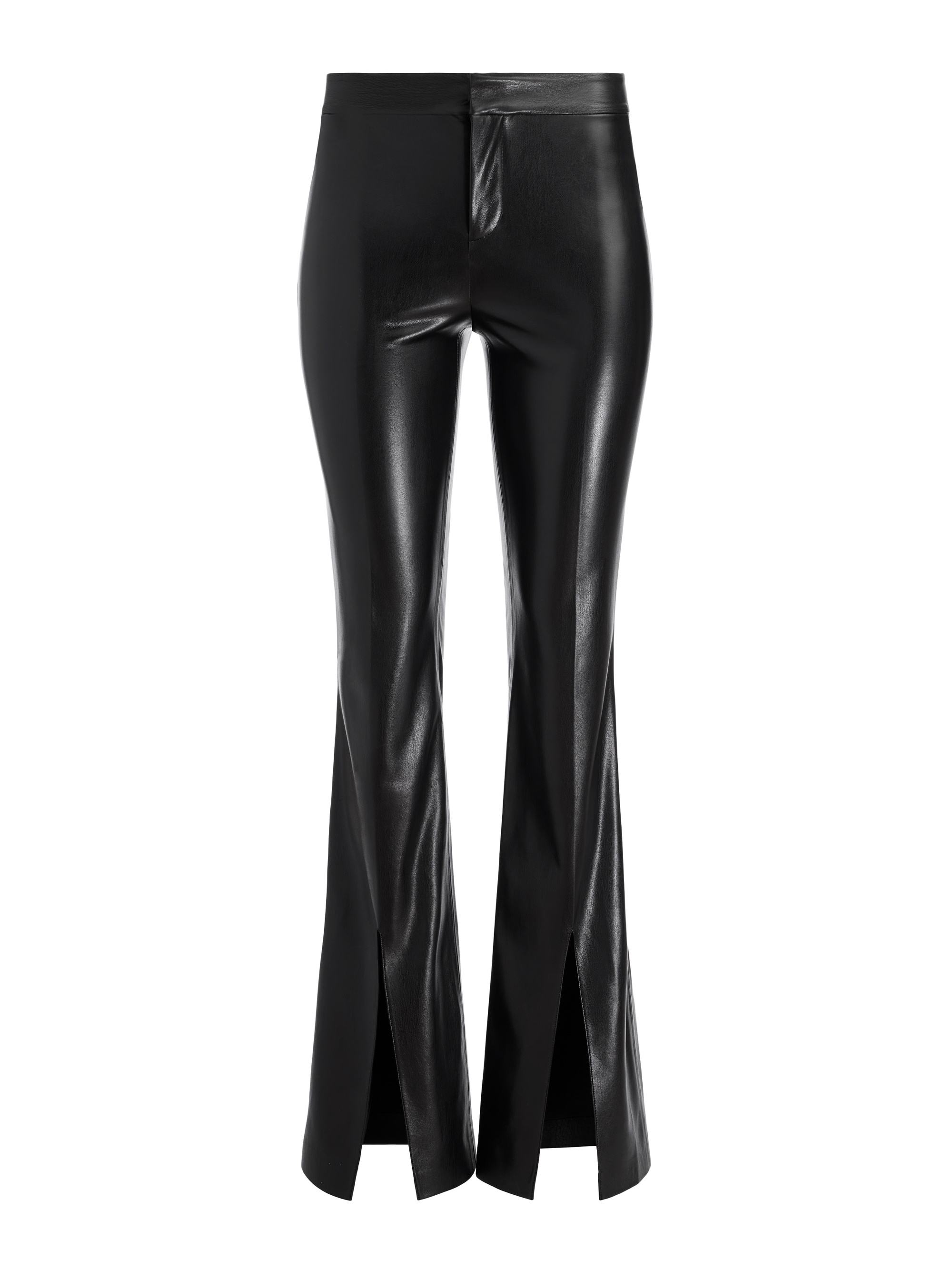 WALKER VEGAN LEATHER FRONT SLIT PANT - 1