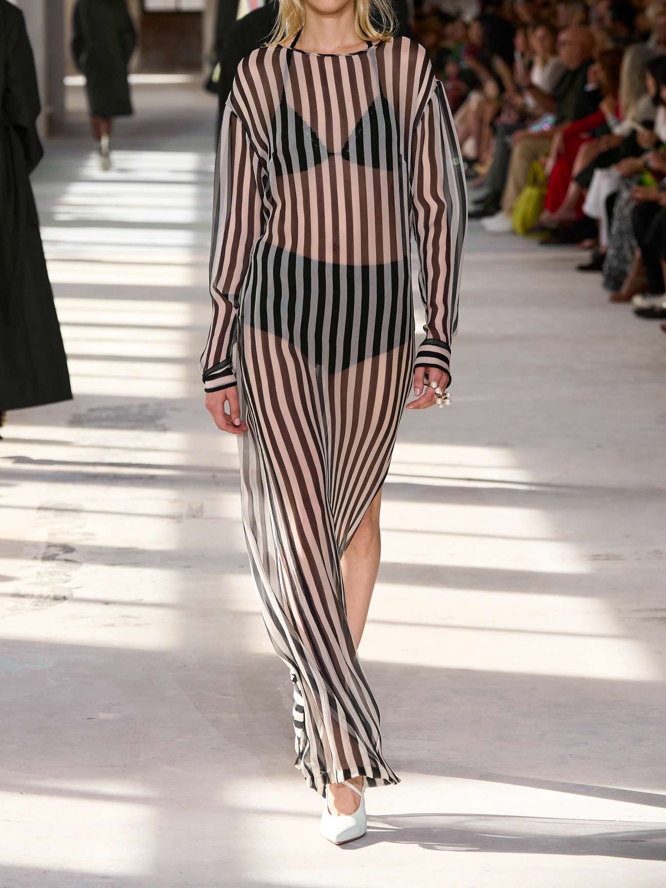 Belted striped silk-chiffon maxi dress - 5