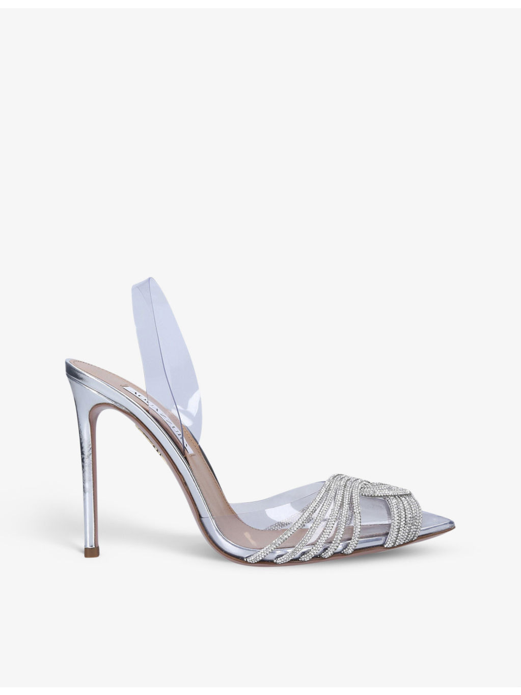 Gatsby crystal-embellished leather and PVC slingback courts - 1