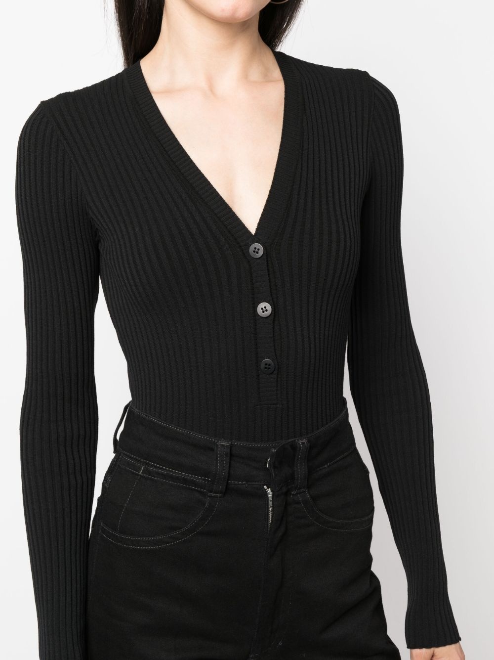 long-sleeve ribbed-knit bodysuit - 5
