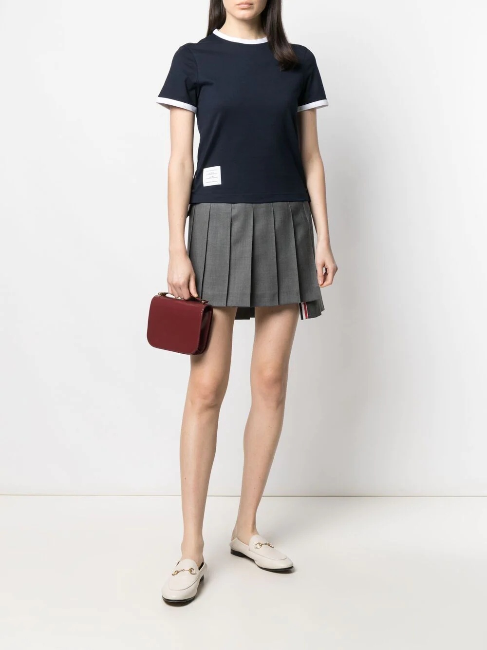 asymmetric hem short-sleeve T-shirt - 2