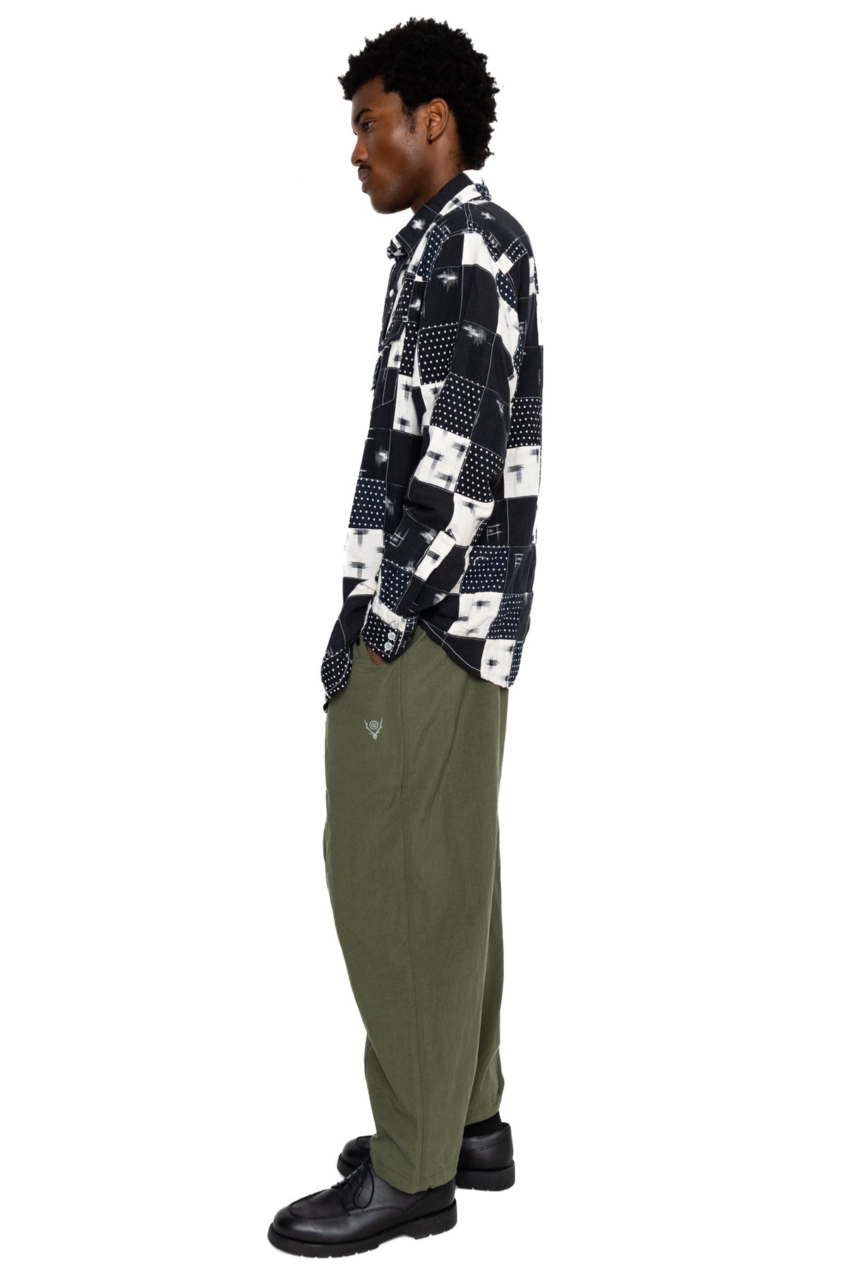 Belted C.S. Pant Nylon Oxford - Olive - 3