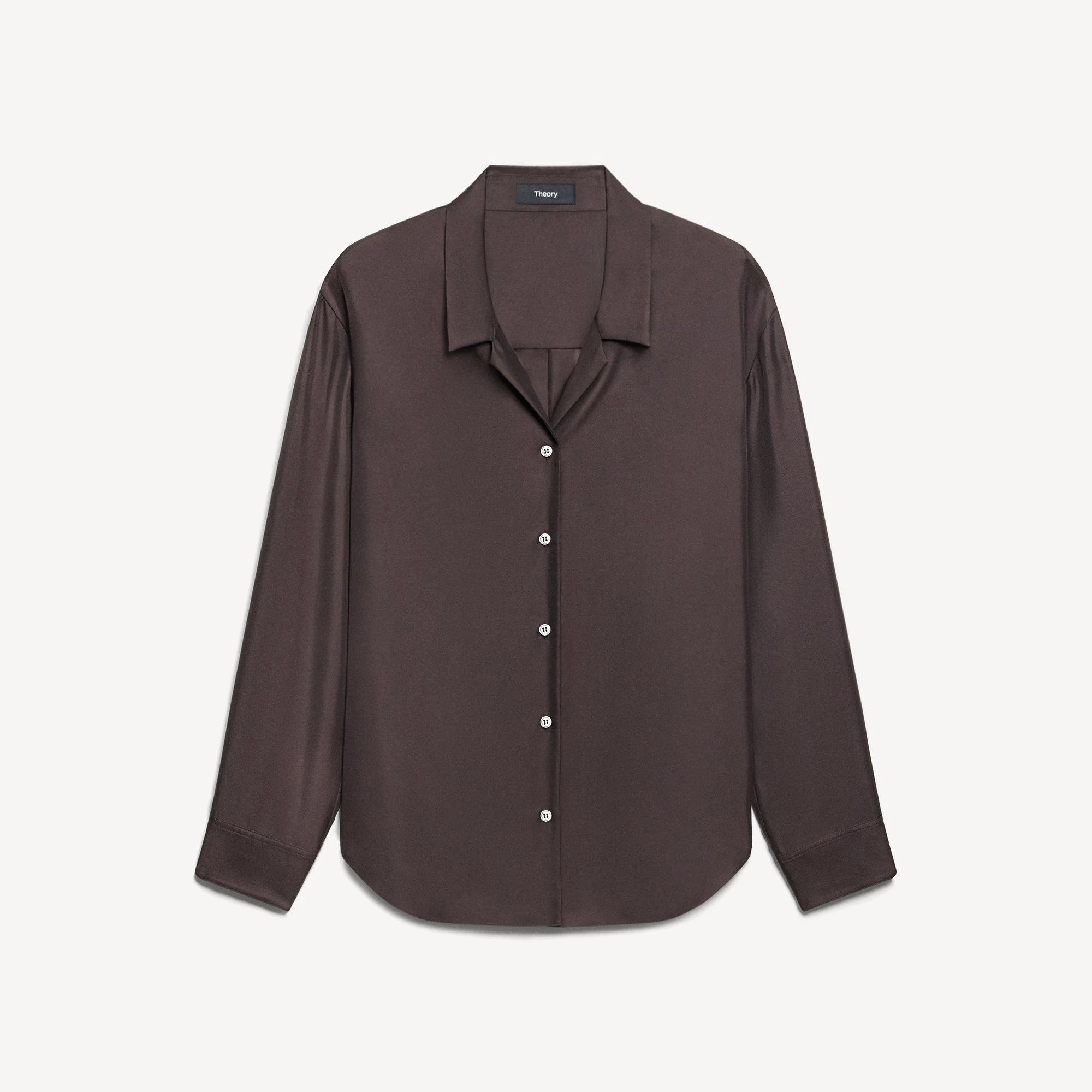 Boxy Button-Up Shirt in Mod Silk Twill - 1
