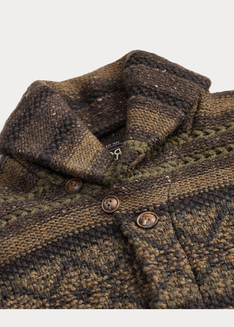 Wool-Cotton Shawl-Collar Cardigan 3