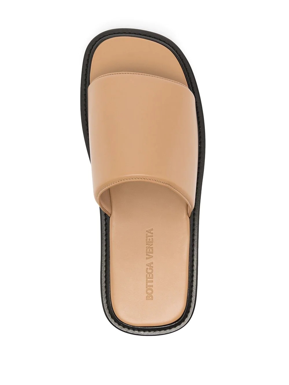 open-toe leather slides - 4