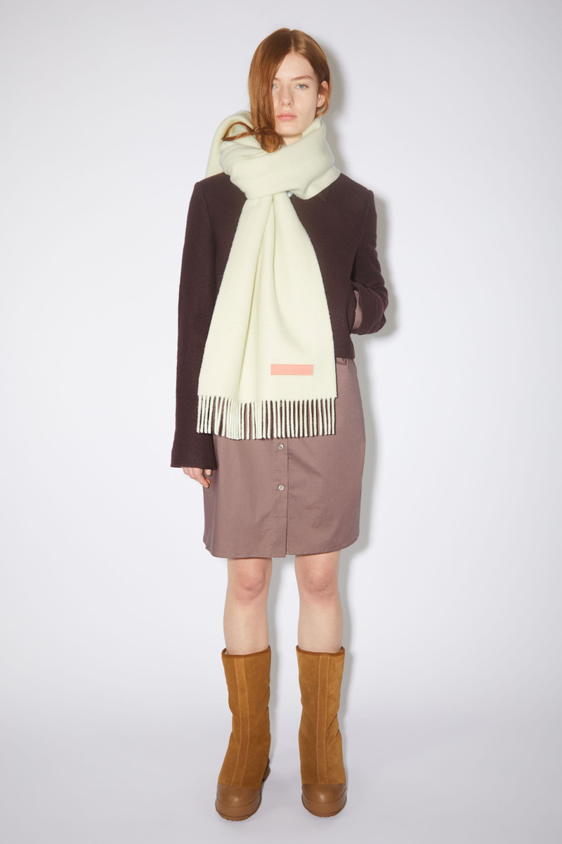 Acne Studios Rich wool fringe scarf - Narrow - Cold white outlook