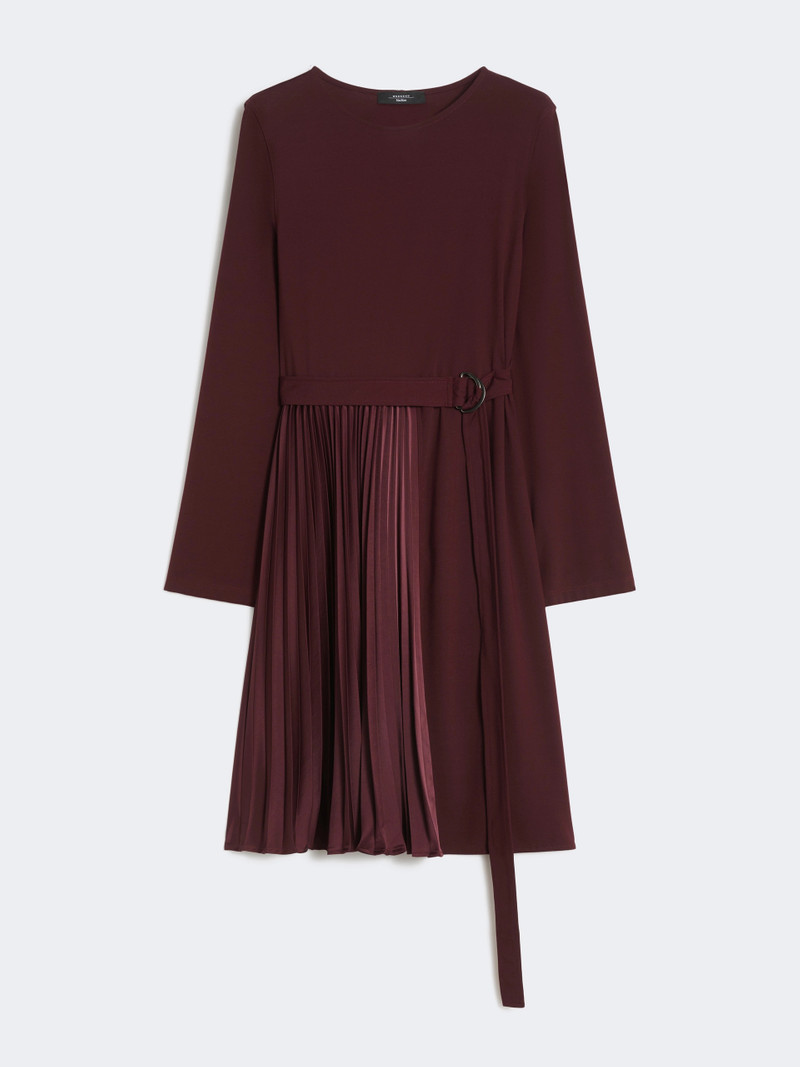 TALAMO Milano-knit jersey dress - BORDEAUX 1