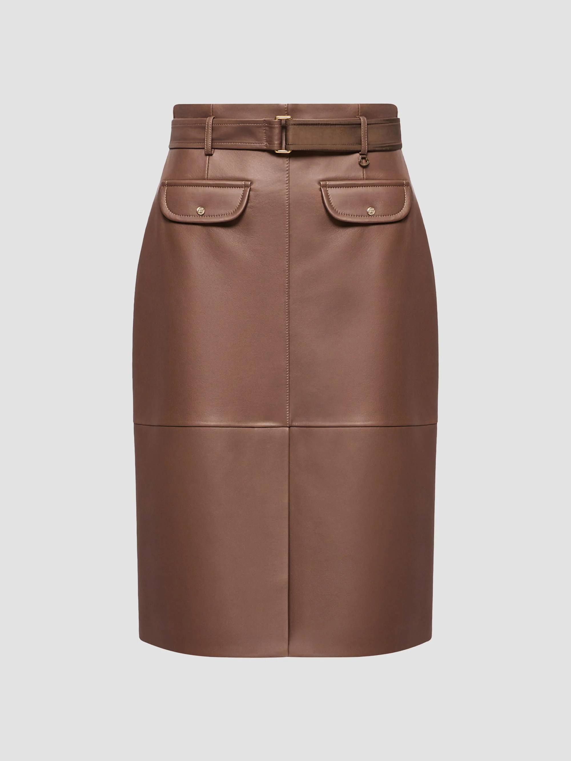 Women's Skirt in Leather - Brown - 1