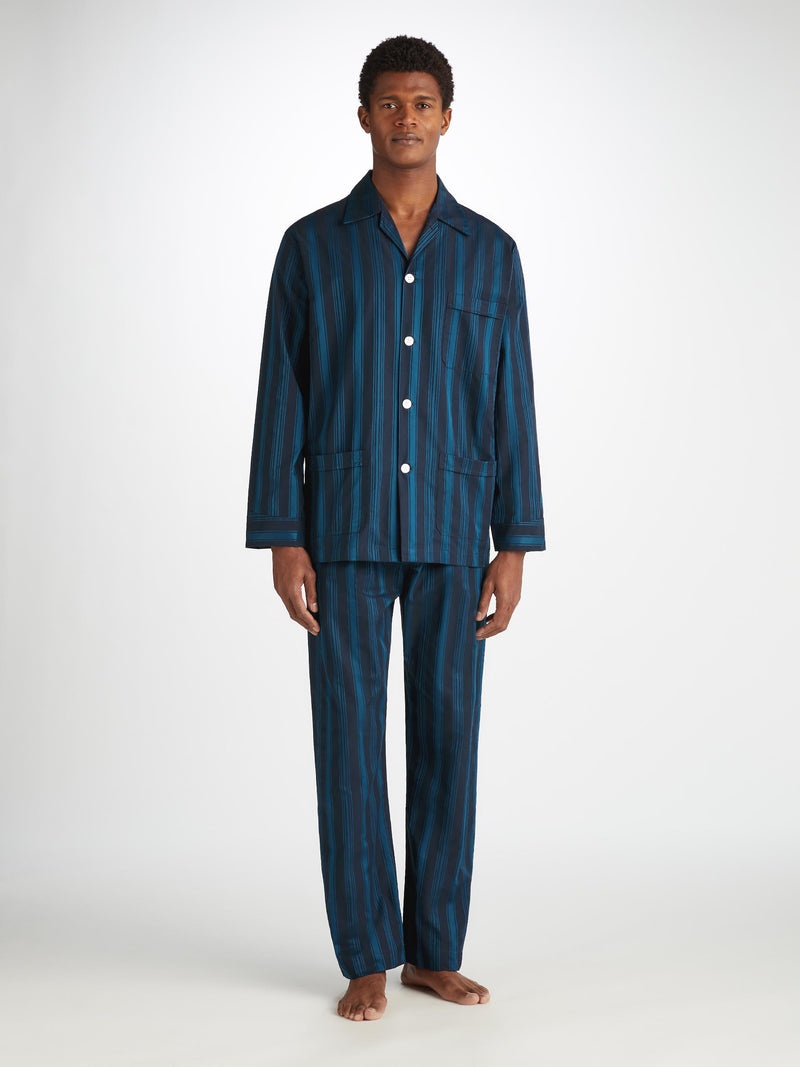 Men's Classic Fit Pajamas Royal 222 Cotton Navy - 3